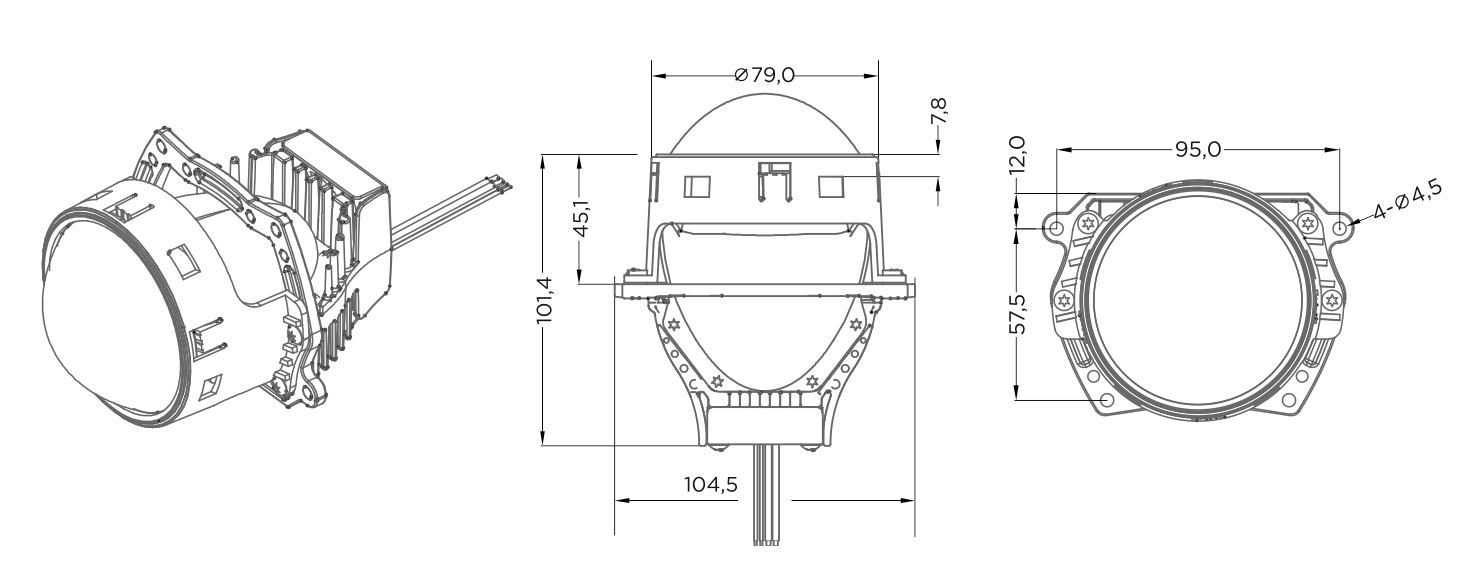 BiLED Evolution F1S 3.0" 47/53W 6000K к-т.